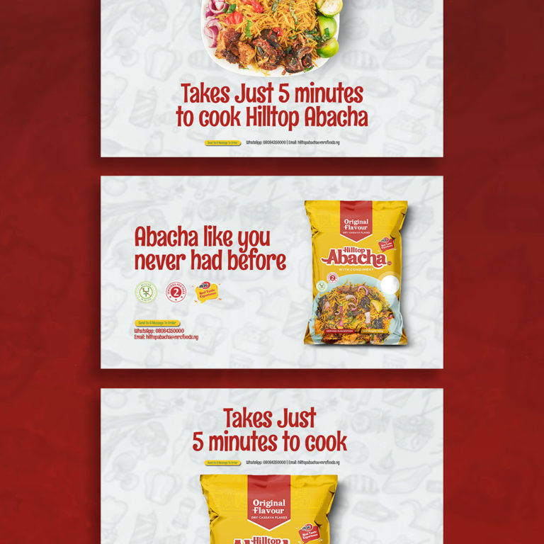 Banner & Billboard Ad Designs For Hilltop Abacha (a food brand)
